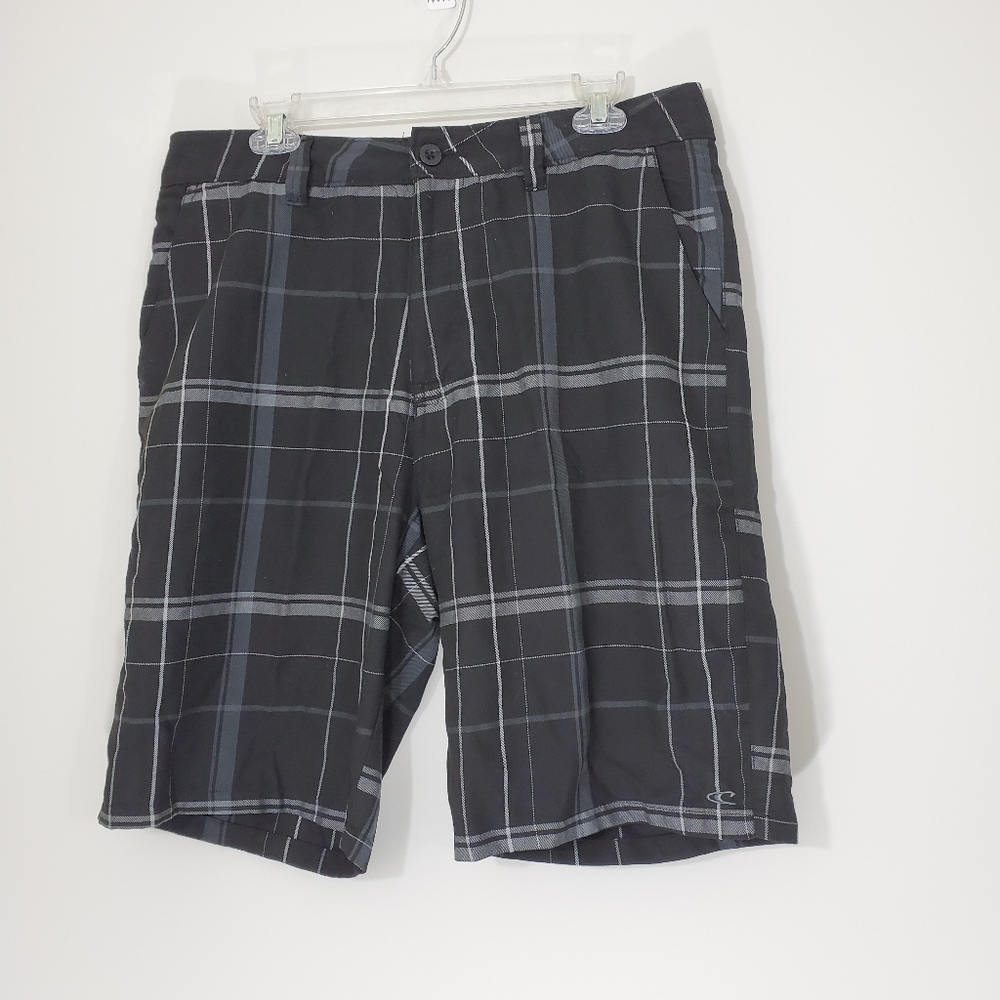 O'Neill Black/Gray Striped Shorts, Size 34